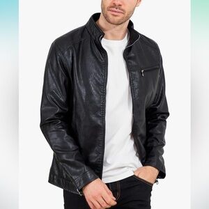 Men's Medium Black Faux Leather Jacket